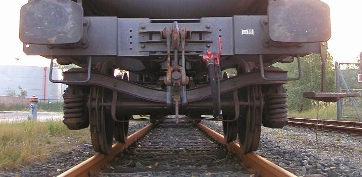 rear view of a train braking system